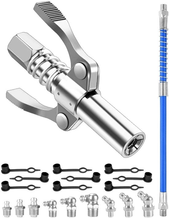 Vetpersaiole con connessione a 30 cm tubo - Maniglia doppia - Blocco rapido - 9 gomiti di giuntazione - Adatto per pompe a olio - 12000 psi - Pompe a olio