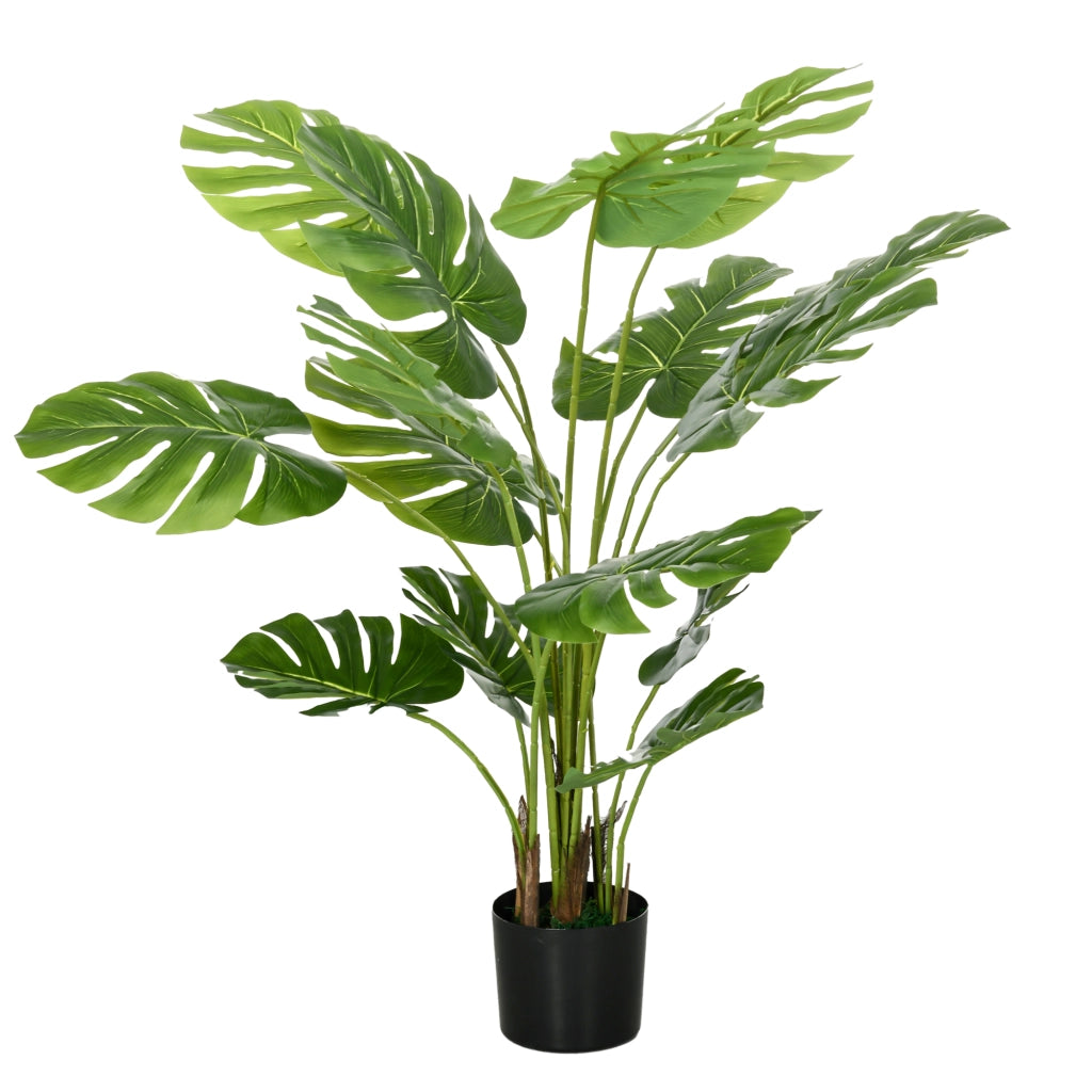 Pianta Artificiale Monstera Deliciosa ¨C Xylo ¨C con Vaso, Altezza 120 cm, Verde