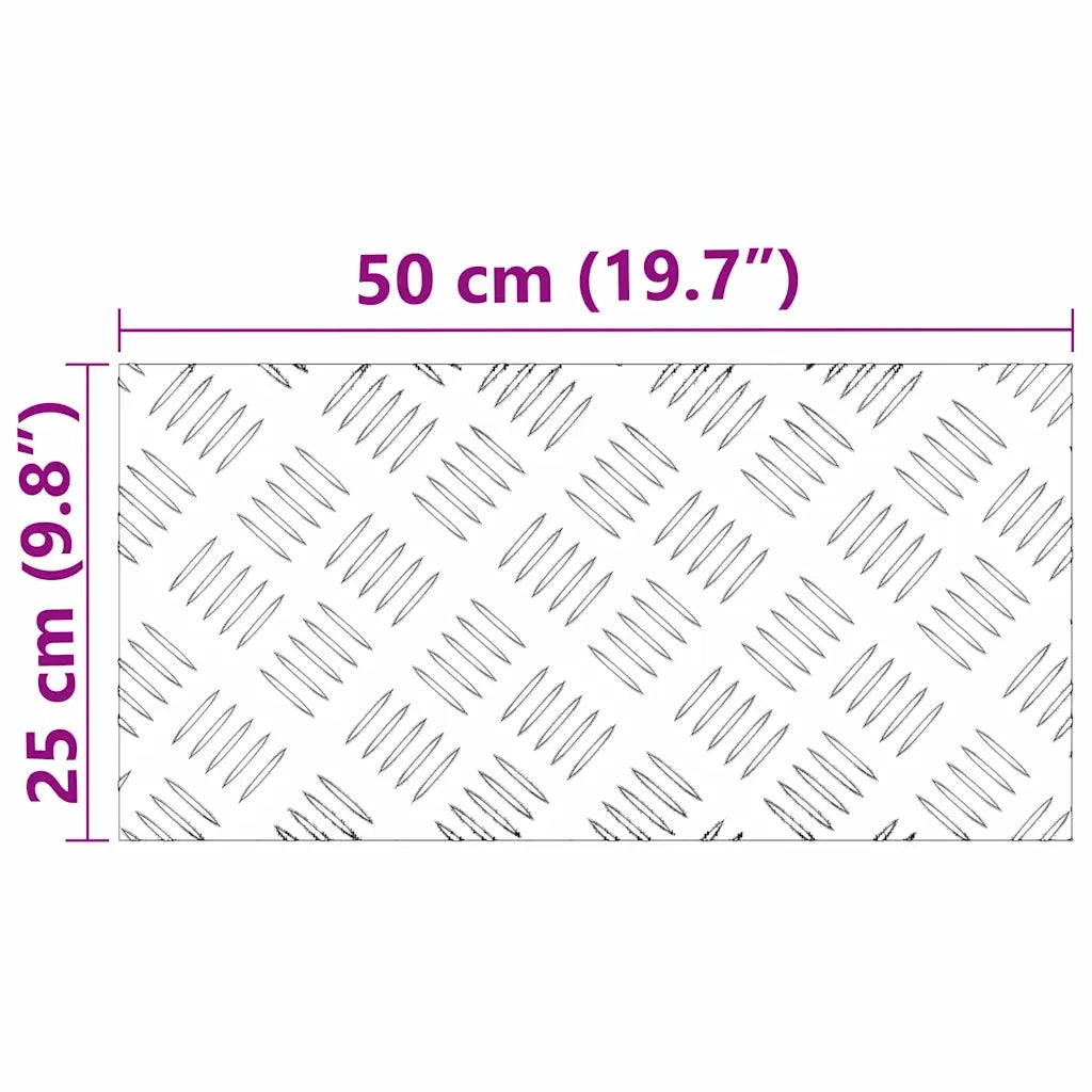 Gradini per Scale 2 pz | Tappetini per scale autoadesivi Argento 50 x 25 cm Alluminio