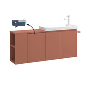 Mobile lavabo "Ferla 110" - 110 x 22 x 45 cm - Cinnamon opaco