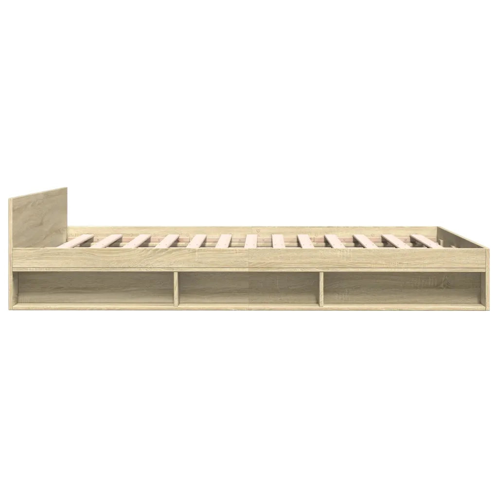 Giroletto Cassetti-Struttura Letto con contenitore Rovere Sonoma 140x190 cm Legno Multistrato 607779