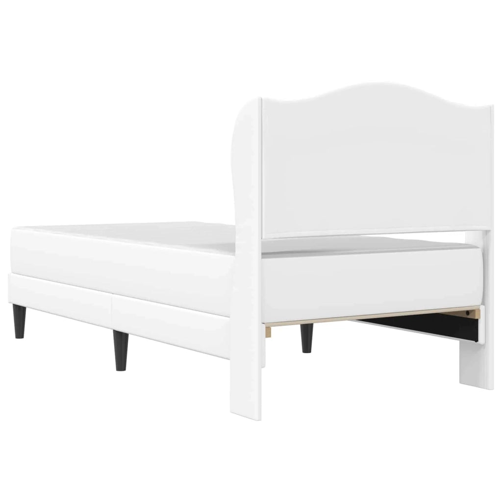 Struttura del letto con testiera-Giroletto Bianco 80 x 200 cm Similpelle 869858