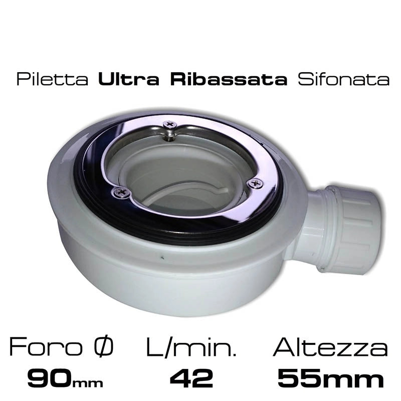 Piatto doccia marmoresina gelcoat pieno antracite grafite nero h.2,8cm Doliso Elostone 70x120  cm