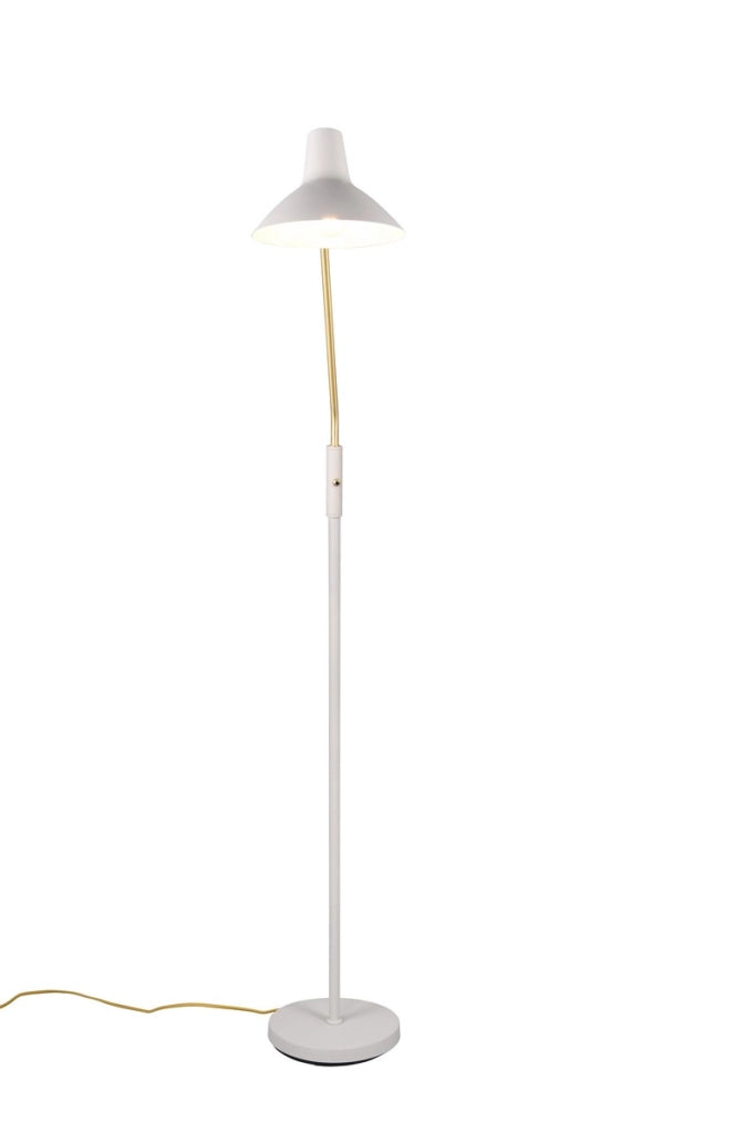 Lampada da terra classica grigia/ottone braccio lettura