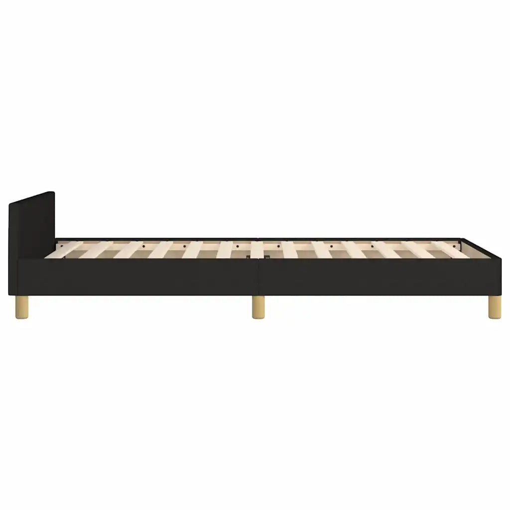 Letto singolo | Letto per adulti | Giroletto senza Materasso Nero 90x200 cm in Tessuto