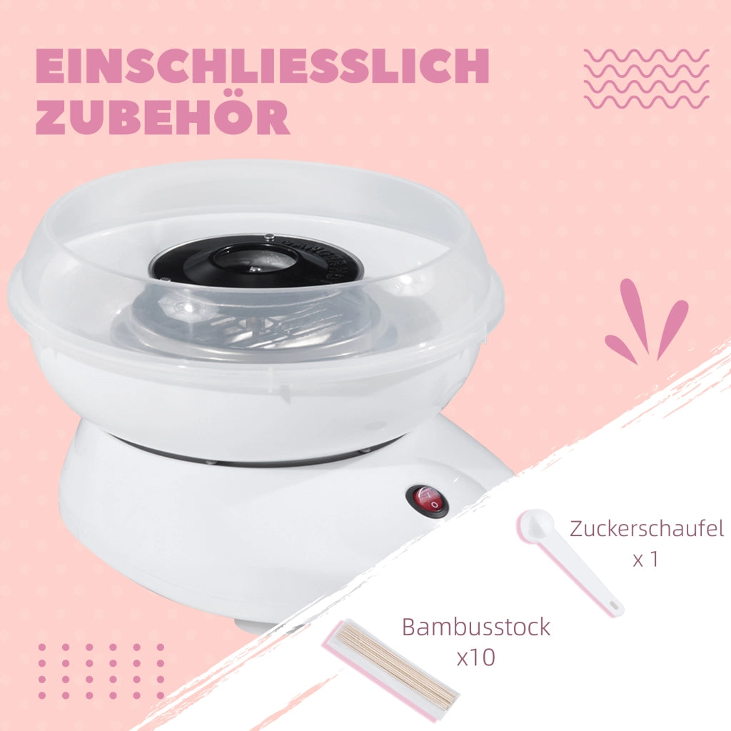Macchina per Zucchero Filato ¨C Xylo ¨C 550W con Bastoncini e Cucchiaio Dosatore Bianco