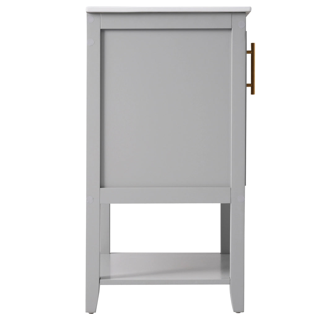 Mobiletto bagno con ripiani in MDF grigio