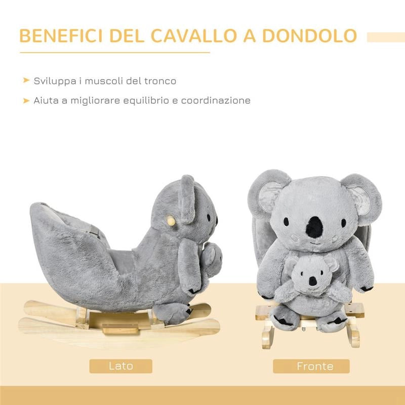 DONDOLO KOALA PER BAMBINI 18-36 MESI GRIGIO