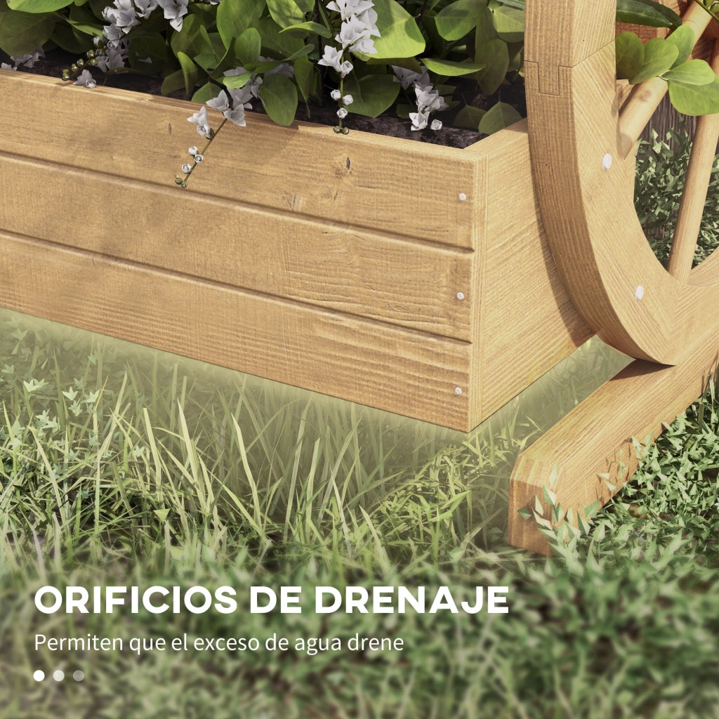 Vasiera a 3 Livelli Legno per Esterno ¨C Minimal ¨C 61x62x57 cm Natural