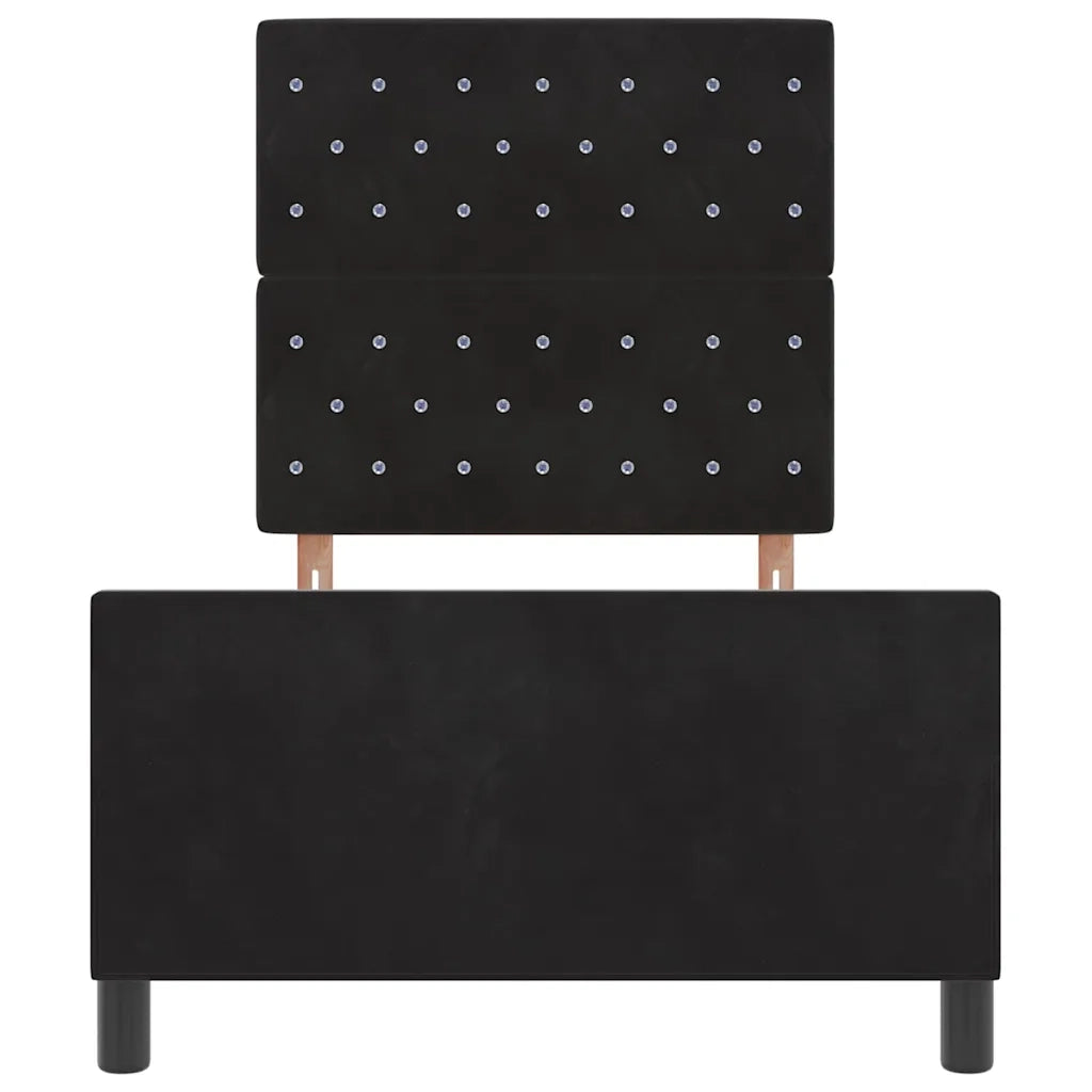 Letto a molle con testiera Nero 100 x 200 cm Velluto