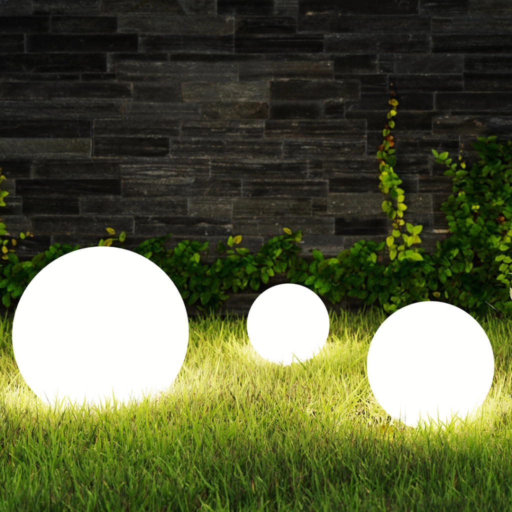 Lampada da giardino a sfera 40cm bianca E27 IP44 Eko-Light
