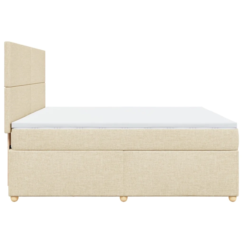 Giroletto a Molle con Materasso Crema 180x200 cm in Tessuto 3291357