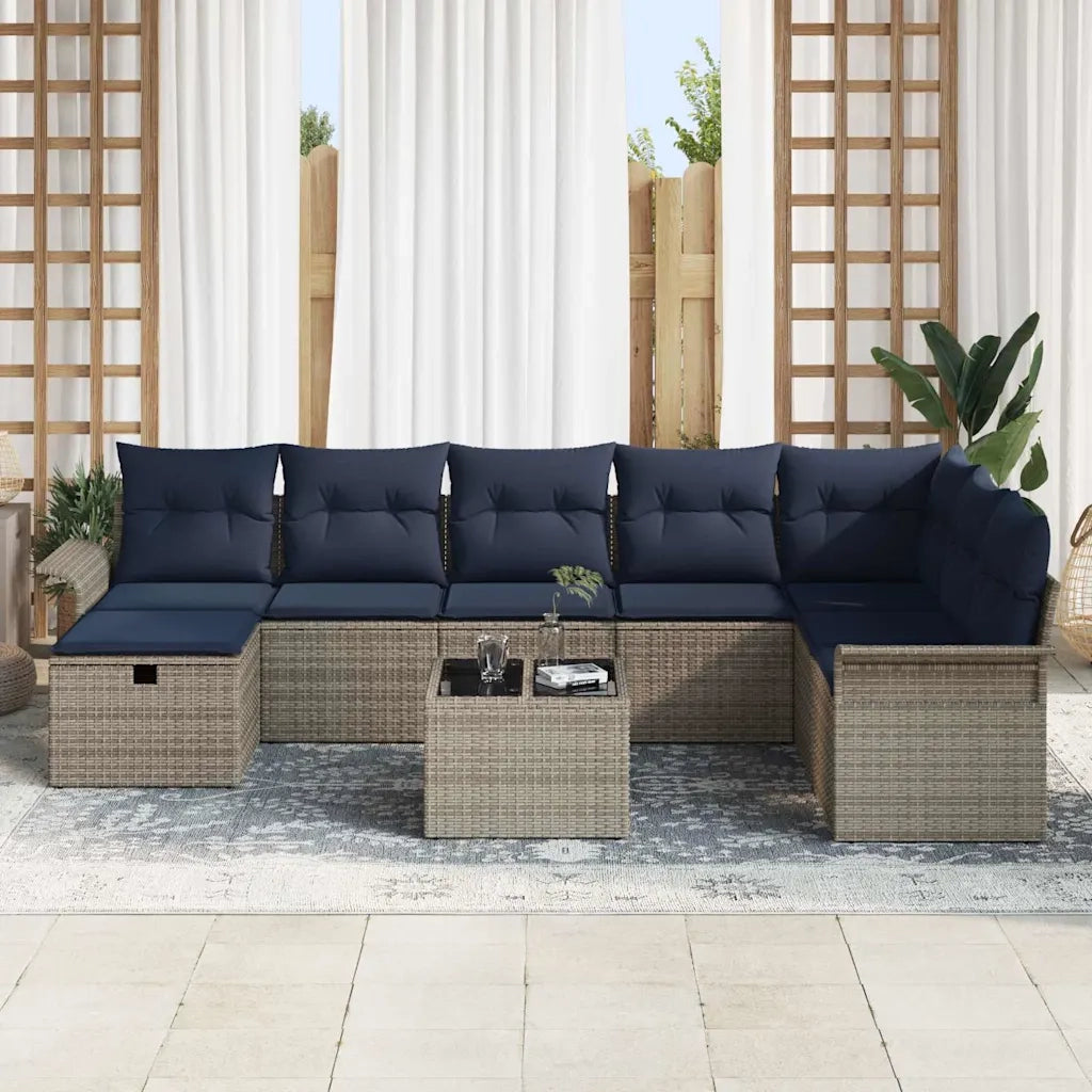 Set Divano da Giardino con cuscino 9 pcs Poly Rattan 3360276
