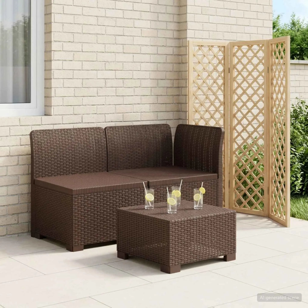 Divano da esterno-Divano da Giardino a 2 Posti Aspetto Rattan PP Marrone