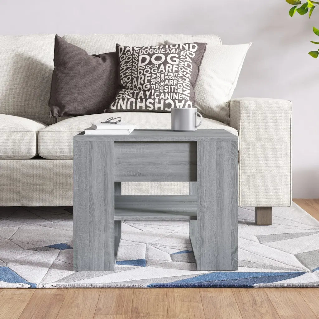 Tavolino Salotto-Tavolino da soggiorno-Tavolo Grigio Sonoma 55,5x55x45 cm Legno Multistrato