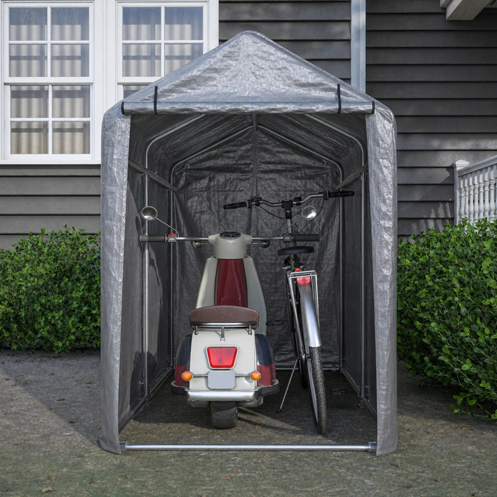 Garage per biciclette 100x187x160 cm, capanno per biciclette da esterno impermeabile con telaio in acciaio e protezione UV ¨C Per biciclette, motocicle