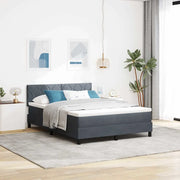 Letto a Sorgente LED con led Grigio scuro 140 x 190 cm Velluto