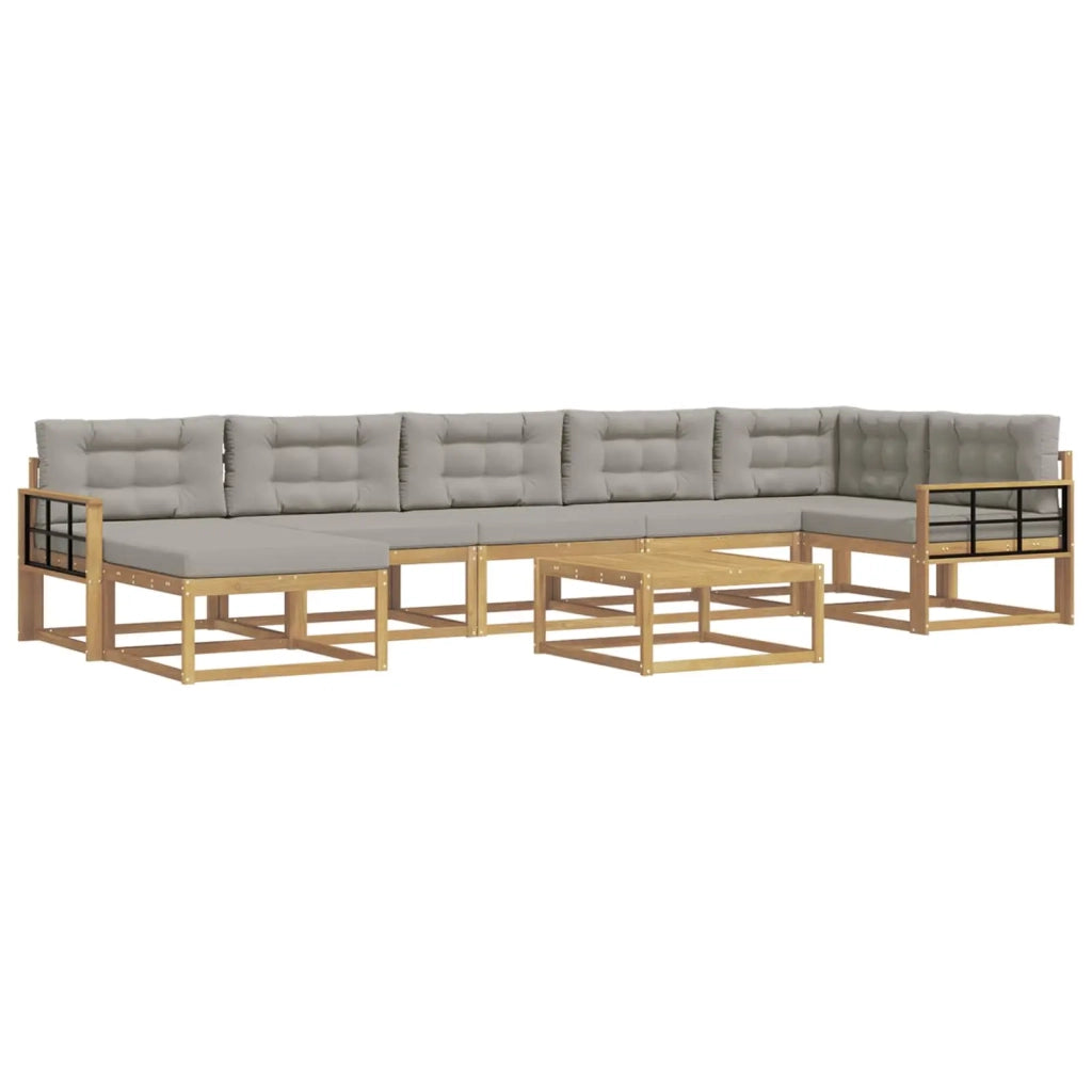 Set di divani da esterno 8 pcs Bianco e Grigio Chiaro 3386805