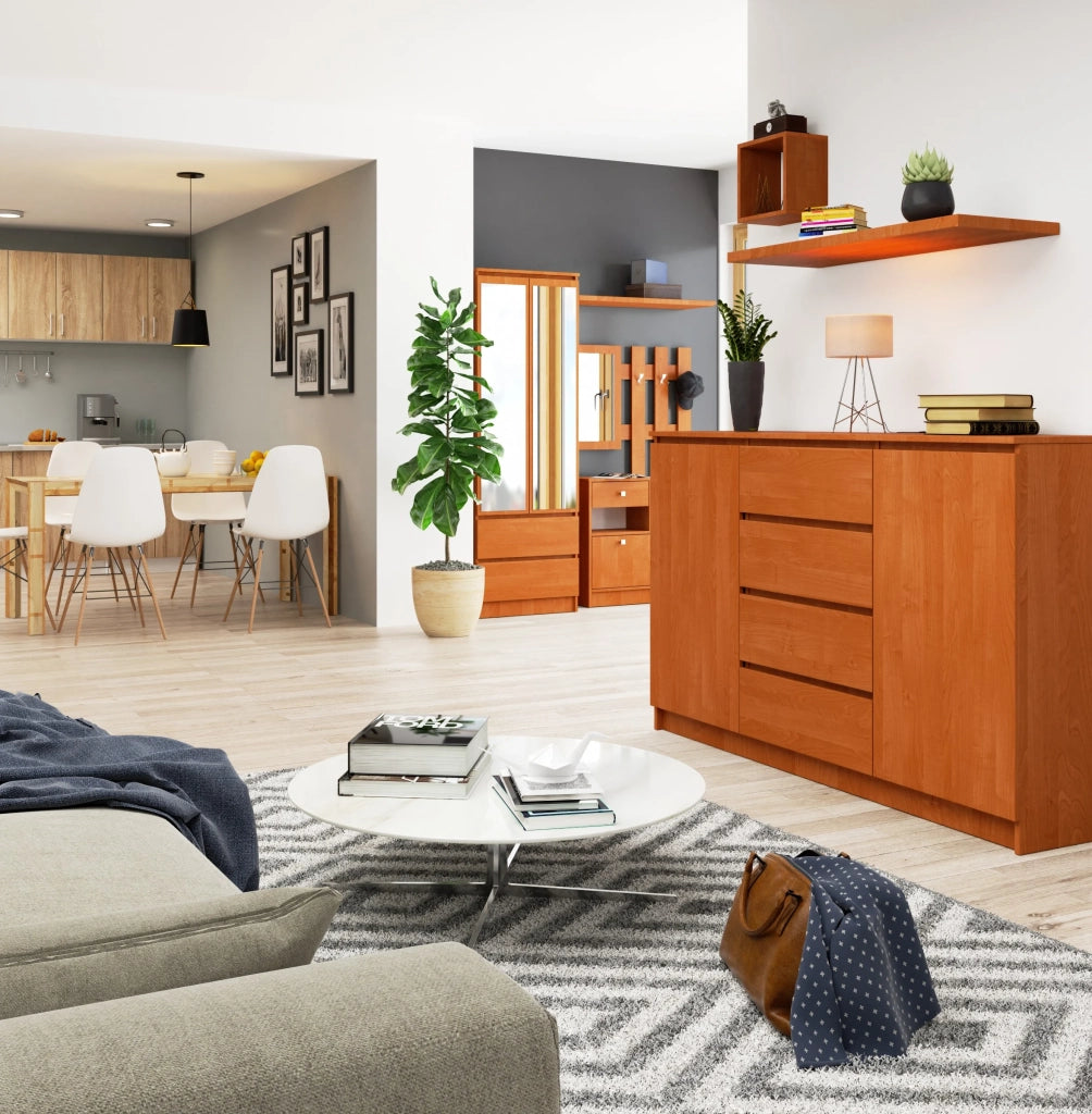 Cassettiera AKORD K160 Ontano 160 cm 2 ante 4 cassetti 160x40x99 cm
