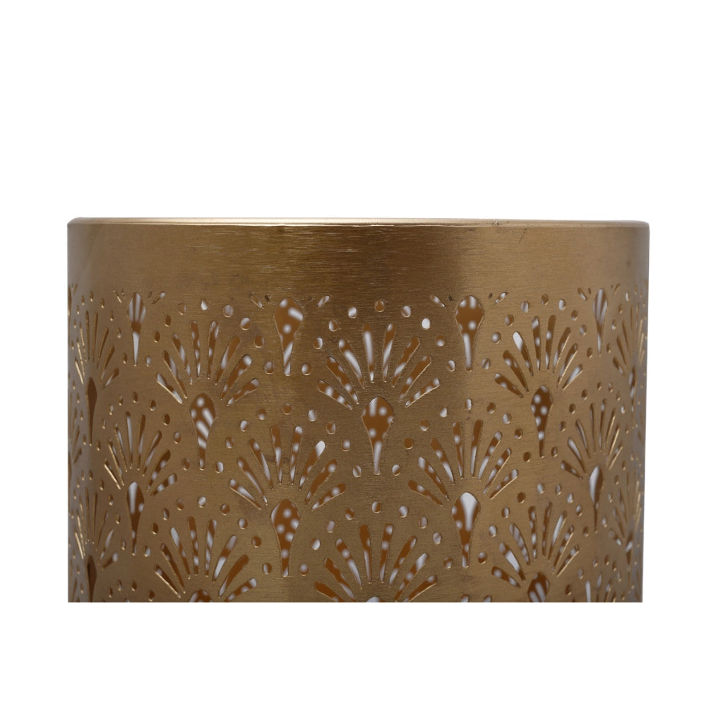 Vaso da terra Art Deco in ferro lilla e oro