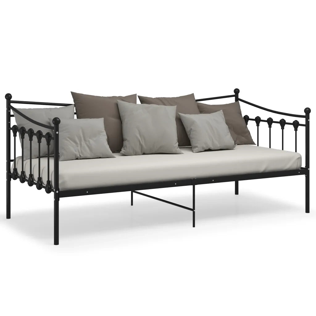 Telaio Divano Letto-Struttura Sofa Letto Nero in Metallo 90x200 cm 413934