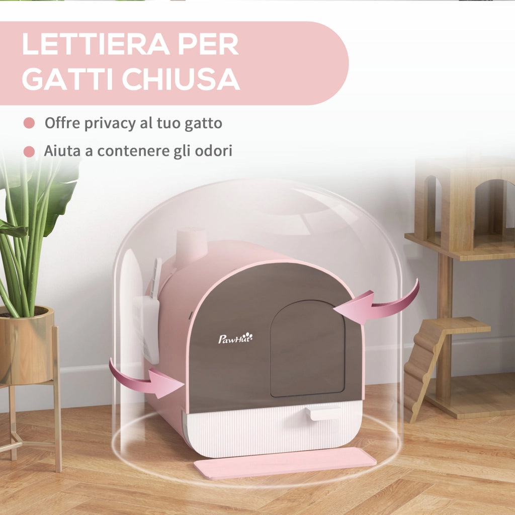 Casetta per Gatti con Filtro e Accessori ¨C zephmum ¨C Rosa 43x44x47