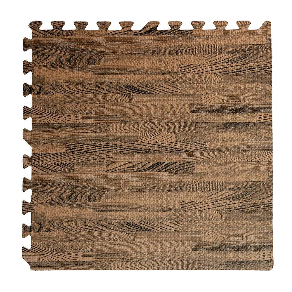 Tappeto Tappetino Mattonella Puzzle Morbido NOCE EFFETTO LEGNO 60x60x1 cm Per Bambini 4 pz