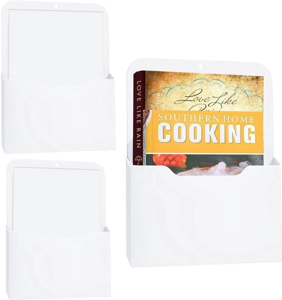 Organizzatore per documenti A4 - Cartellino magnetico - Set da 3 pezzi - Organizzatore multifunzionale - PP - Bianco