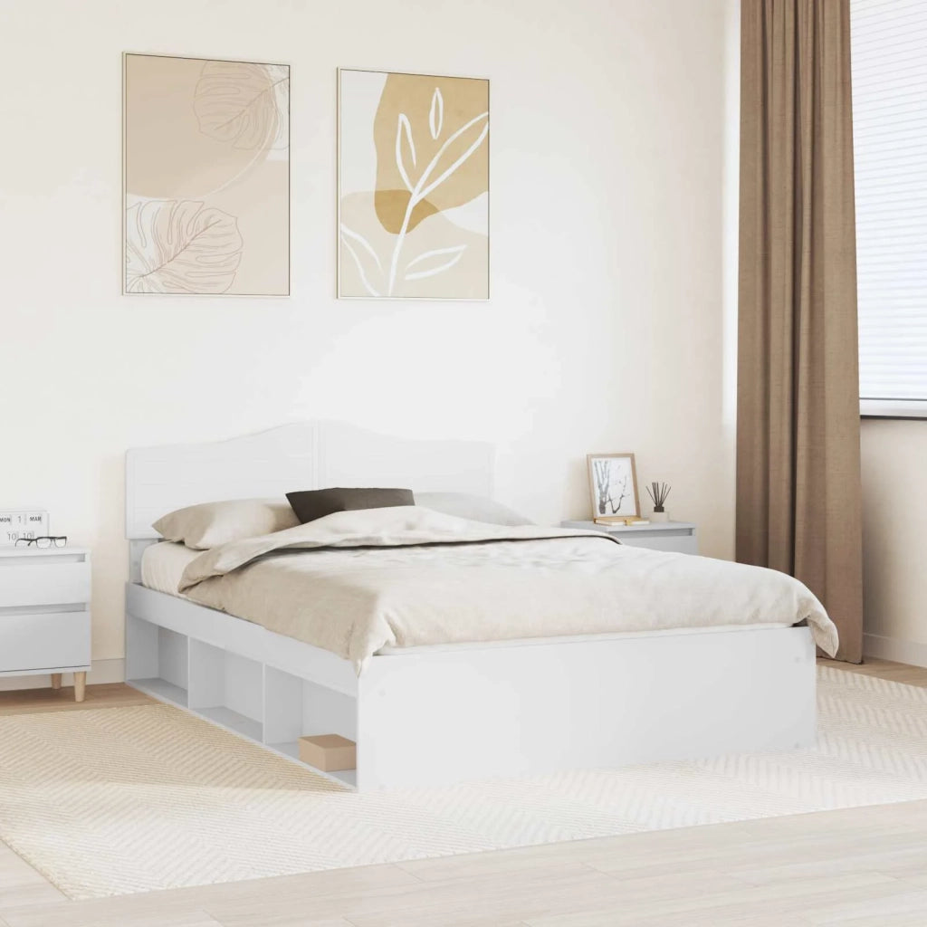 Struttura del letto-Giroletto-Rete del Letto Bianco 160 x 200 cm Pino massello 353918