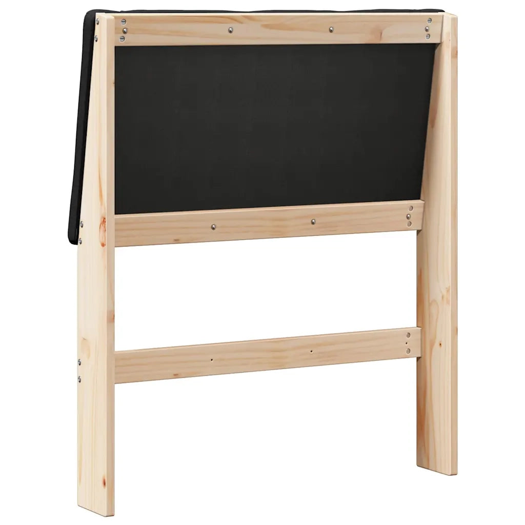 Testiera imbottita-Testiera con Cuscini-Testata Nero 75 cm Pino massello 315863