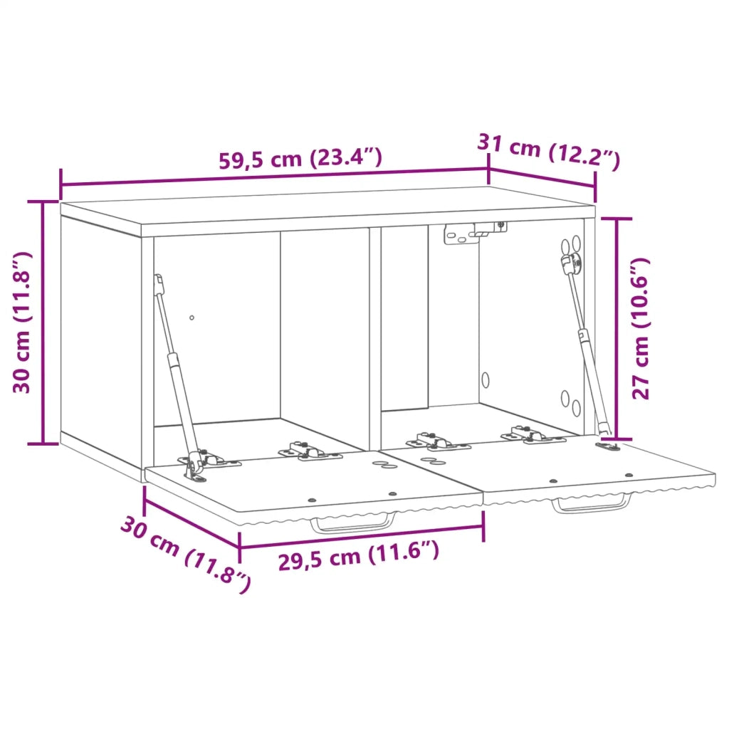 Mobile TV da Muro | Armadietto TV | Mobile Porta TV Grigio Sonoma 59,5 x 31 x 30 cm