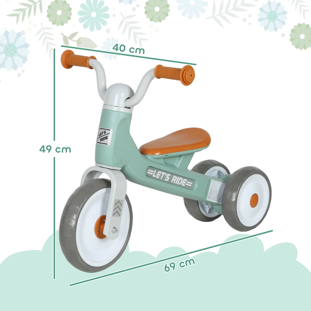 Bici senza pedali per bambini 12-36 mesi ¨C Xylo ¨C Verde con 3 ruote silenziose