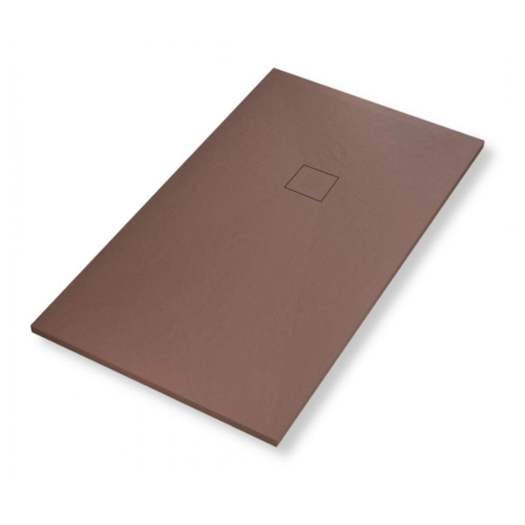 Piatto doccia in mineral marmo effetto ardesia antiscivolo colore cacao *** misure l120 x p70 x h4 cm, confezione 1