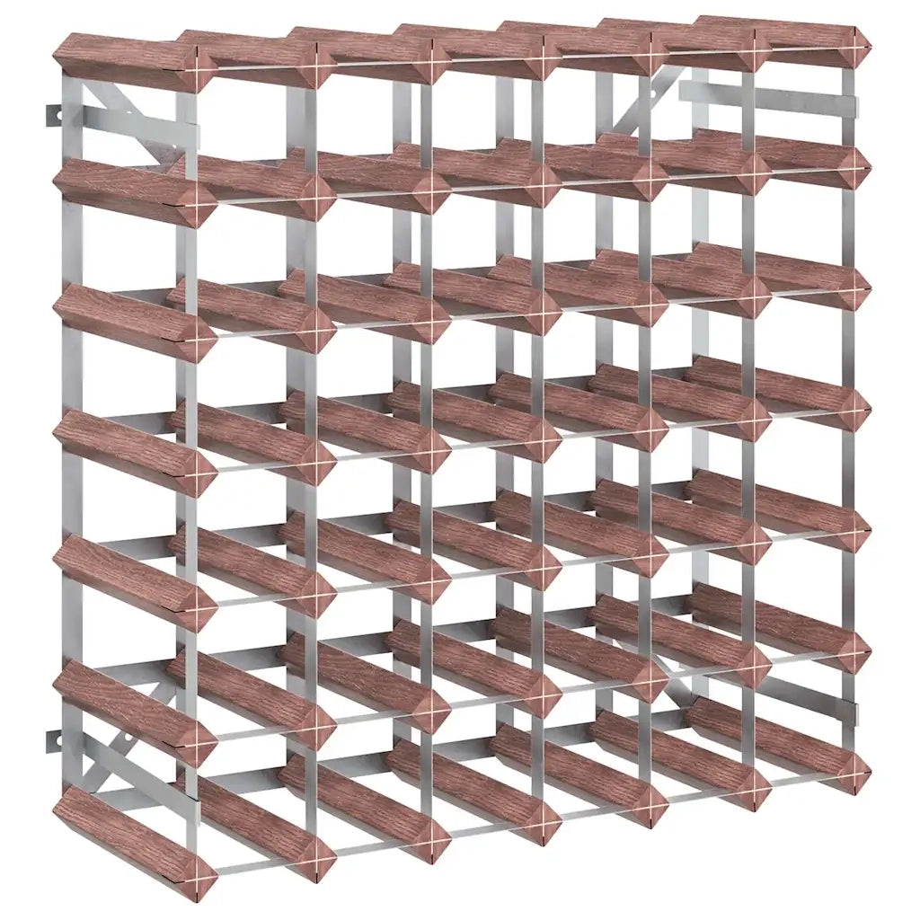 Portabottiglie per 42 Bottiglie Legno Massello di Pino Marrone 340893