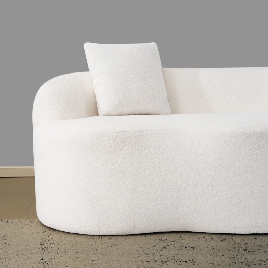 Divano Loveseat 2 Posti con Cuscini e Braccioli Rotondi ¨C MINIMAL ¨C Crema