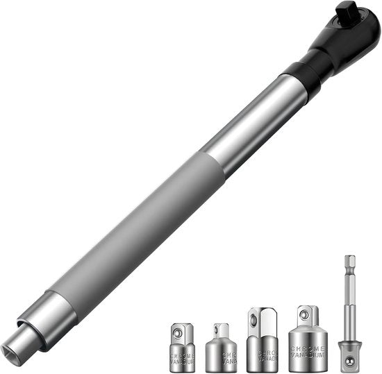 Chiodatore a espansione a 1/2" con allineamento offset per uso elettrico con connessioni quadrata 3/8" - 1/4" multifunzionali - estensore a percussione per spazi ristretti
