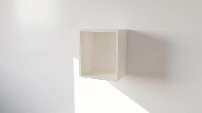 Pensile Cucina  in Legno Nobilitato Bianco Frassino, Mobile Alto con 1 Anta, Pensile Componibile Moderno Made in Italy (H48XL40XP33cm)