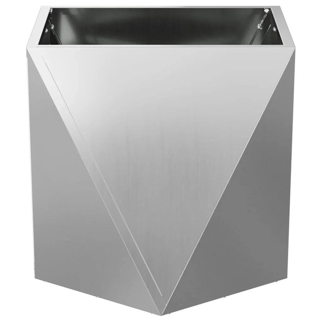 Set di 2 fioriere moderne da esterno 50 x 50 x 50 cm robuste dal design elegante in acciaio zincato argento 02_0053087