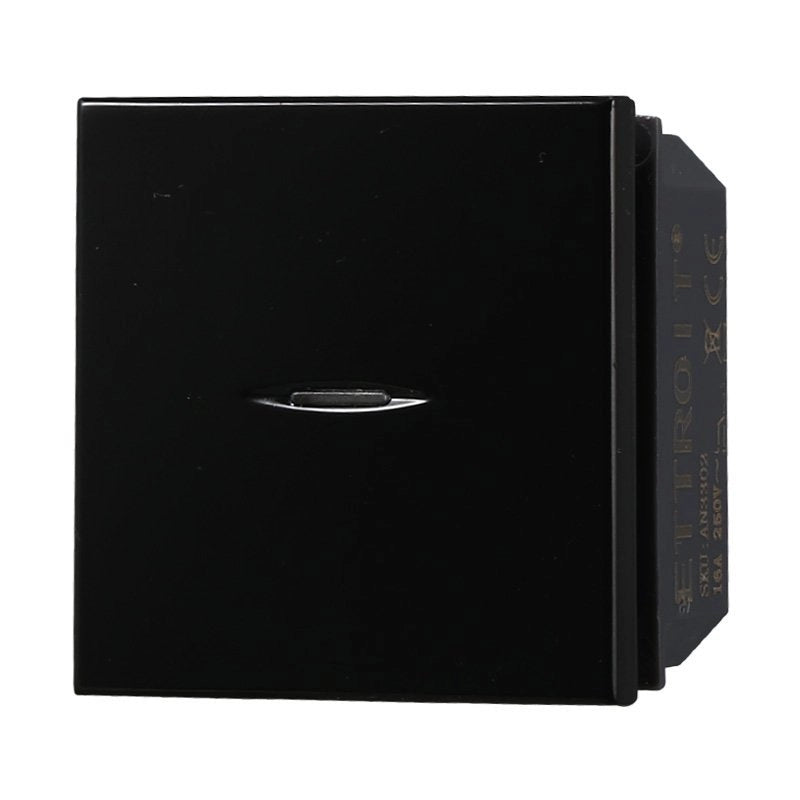 Interruttore Assiale 2M 2P 16A Unipolare Colore Nero Compatibile Con Bticino Axolute