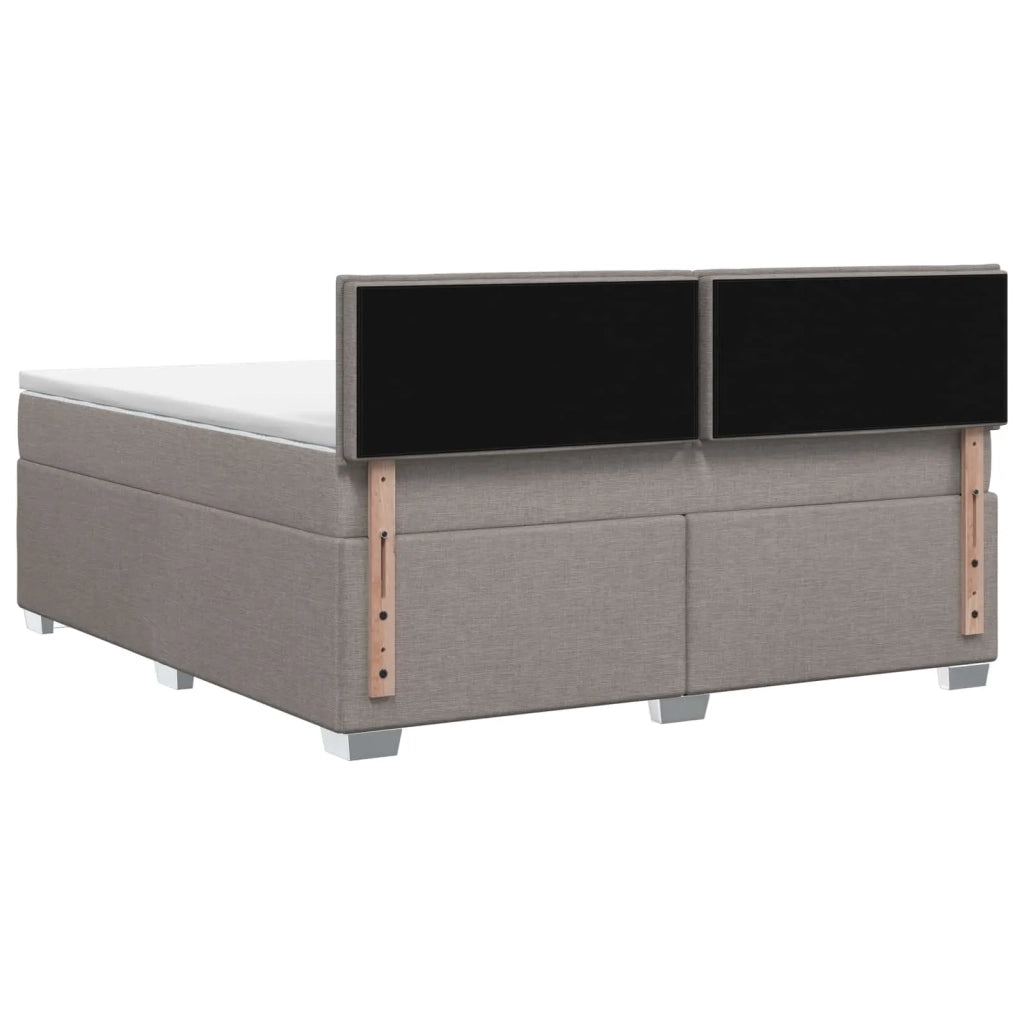 Letto con Box Spring, Materasso e LED Tortora 140 x 190 cm 3451935