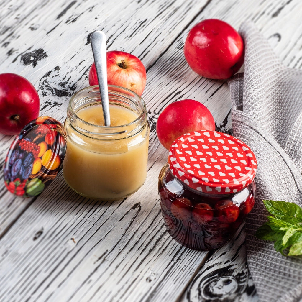 KADAX 50x Vasetti Vetro 200ml Conserva Marmellata Miele + Tappi Fi66