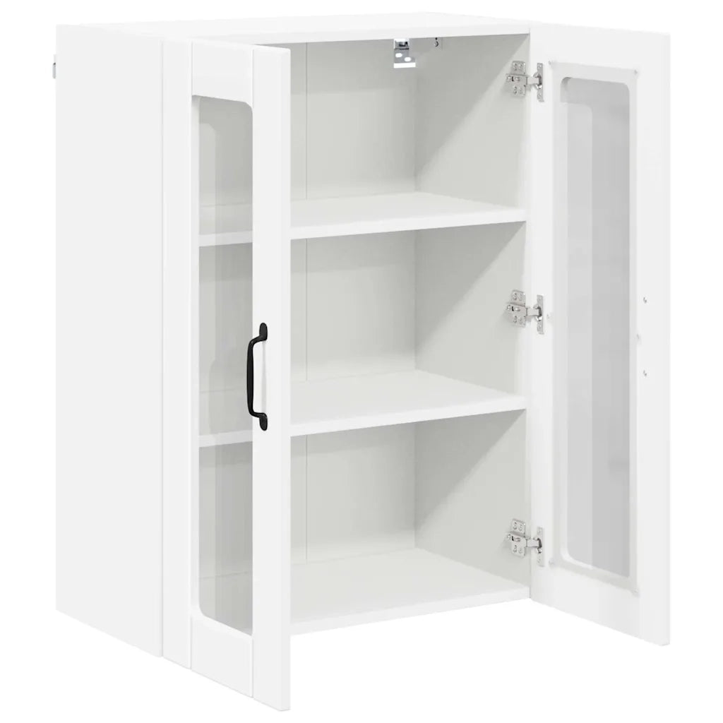 Pensile da cucina | Mobile in vetro da parete LUCCA Bianco 60 x 31 x 80 cm