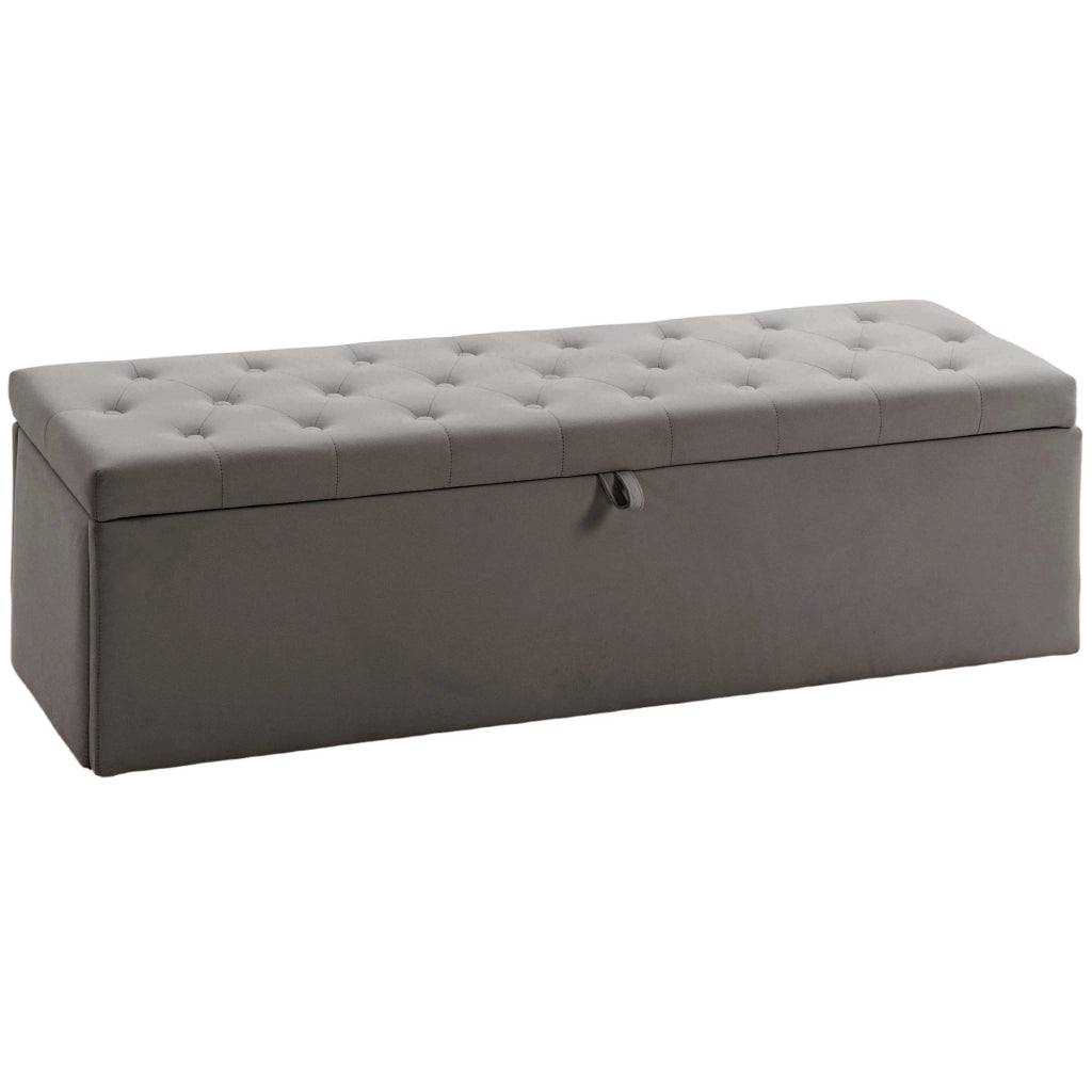 Divano imbottito con contenitore ¨C Minimal ¨C Grigio 137x41x42 cm