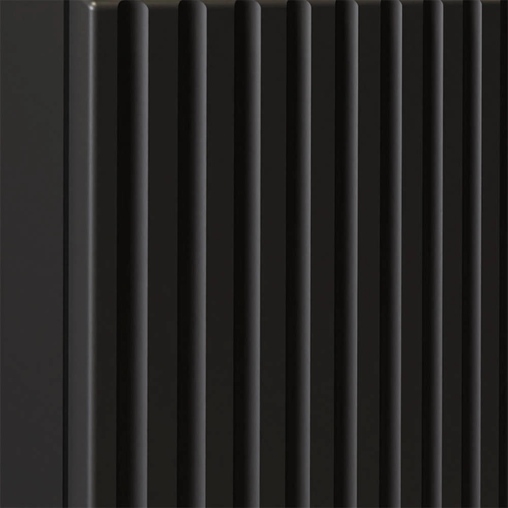 Armadietto Pensile da Bagno NEWPORT con Anta Reversibile 57x20x19 cm Nero [en.casa]