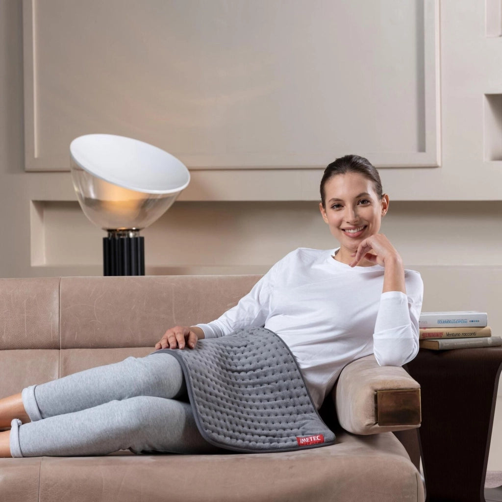 Imetec 16784 Intellisense XL Termoforo Elettrico Extra Large Schiena e Gambe 38x50 cm 5 Temperature 110 W colore Grigio