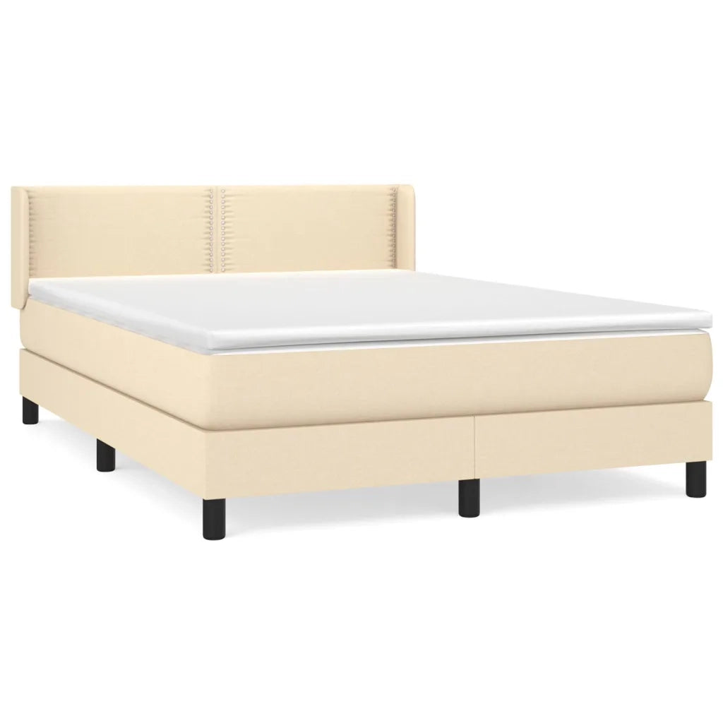 Giroletto a Molle con Materasso Crema 140x200 cm in Tessuto 3129638