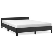 Letto matrimoniale | Letto per adulti | Giroletto con Testiera senza Materasso Nero 140x200 cm