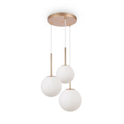 Maytoni Basic Form sospensione 3xE14 ottone vetro bianco