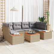 Set Divano da Giardino con cuscino 6 pcs Beige Poly Rattan 3356705