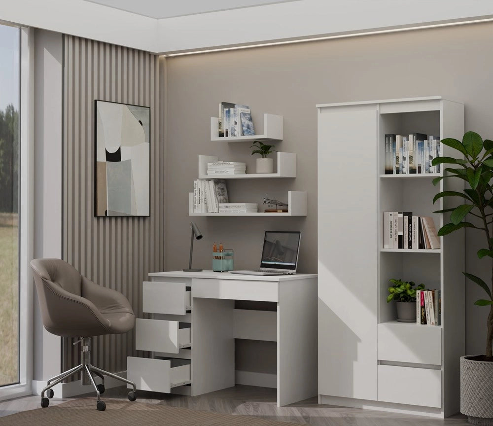 Scrivania MIJAS sinistro bianco per ufficio e studio